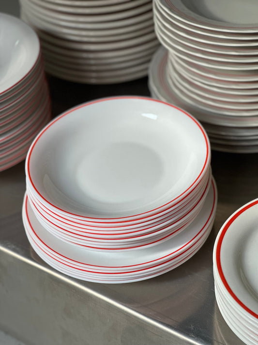 Franske Bistro Tallerkener - Rød
