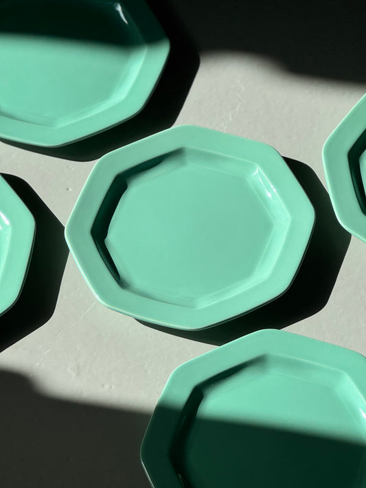 Ottekantede Middagstallerkener - Pastel Turkis