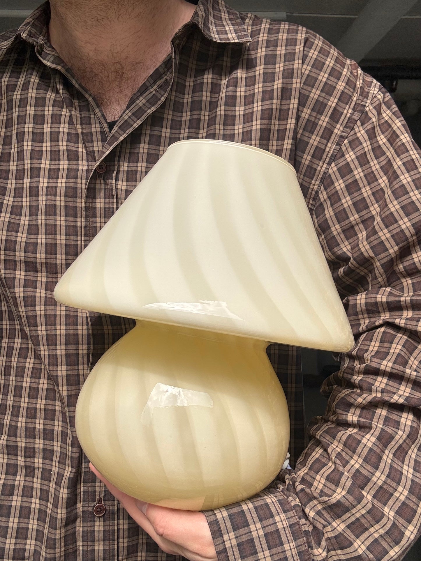 Vintage Murano Mushroom Bordlampe - Lysegul
