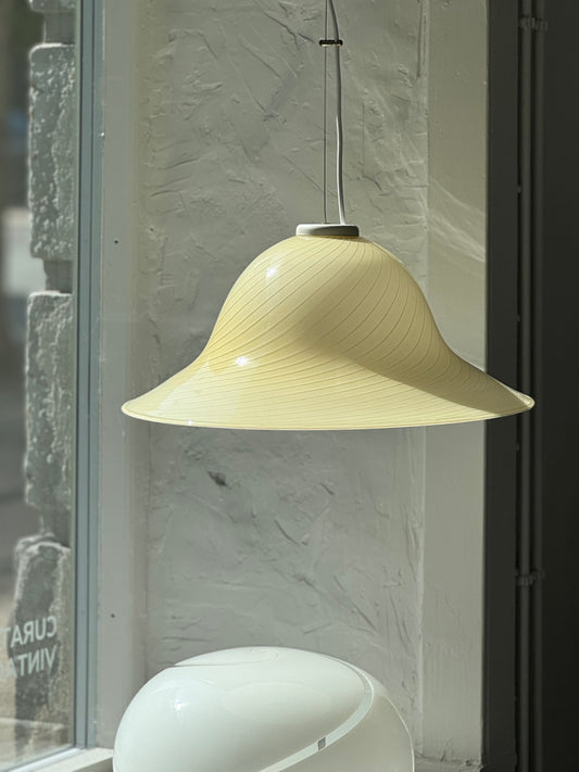 Vintage Murano Swirl Pendel - Creme