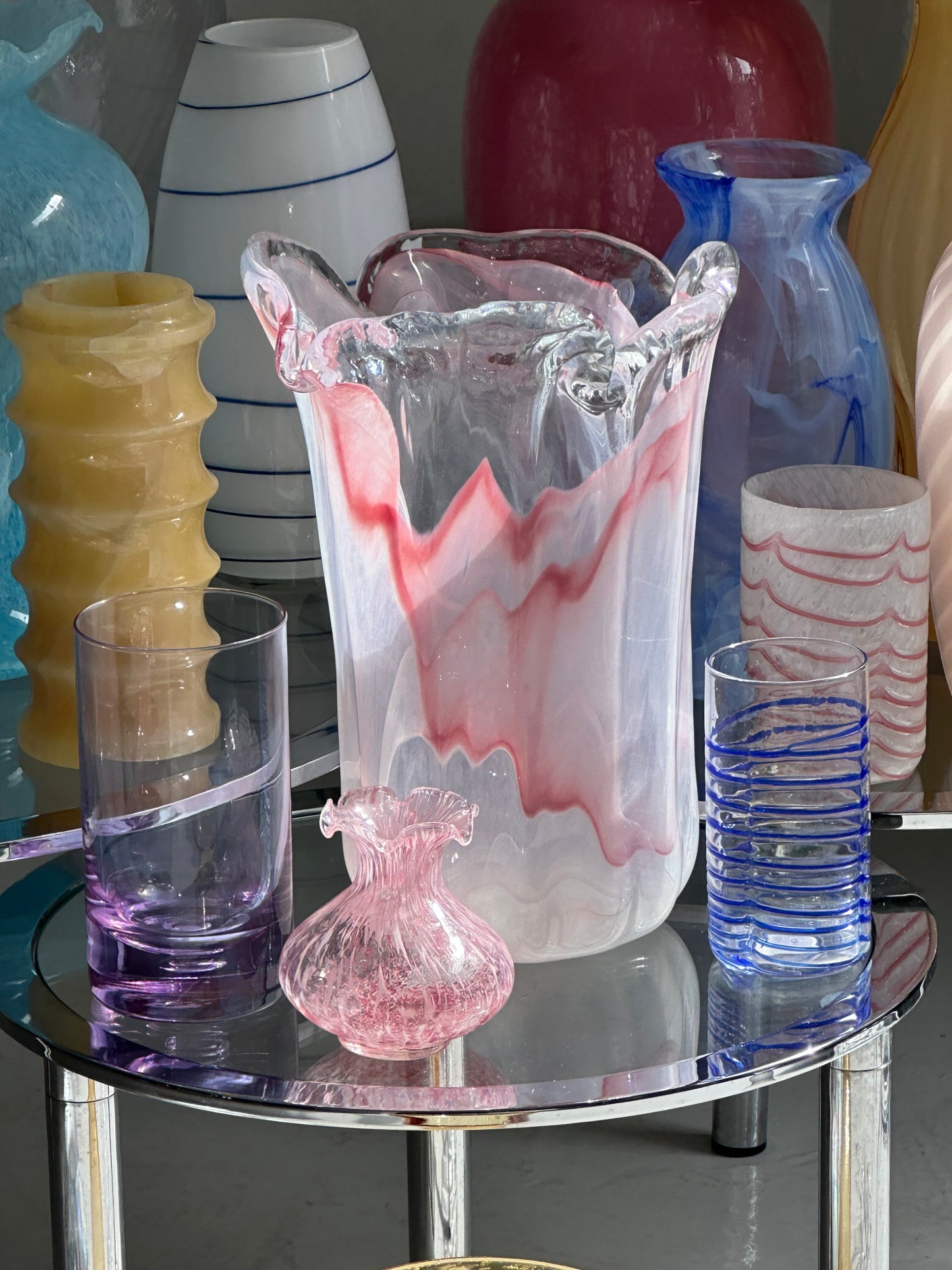 Lille Swirl Vase - Lyserød
