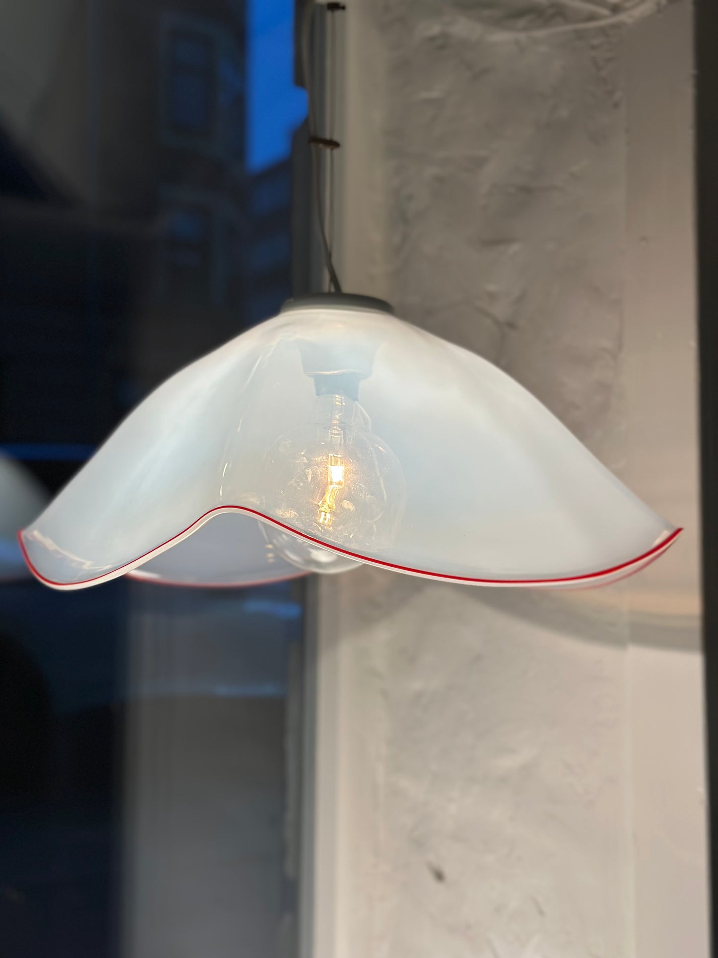 Vintage Murano Pendel - Rød Kant