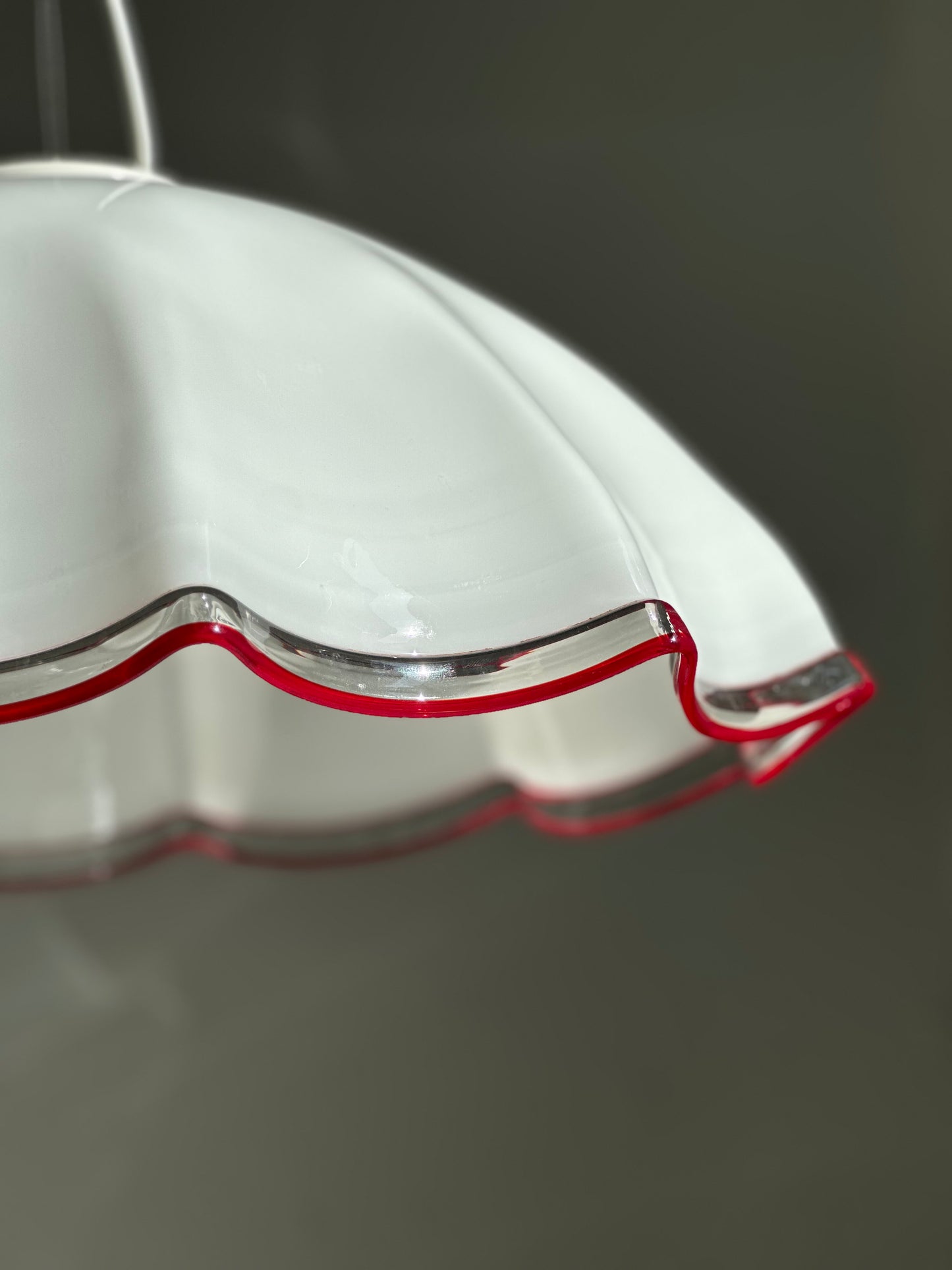 Vintage Murano Pendel - Rød Kant