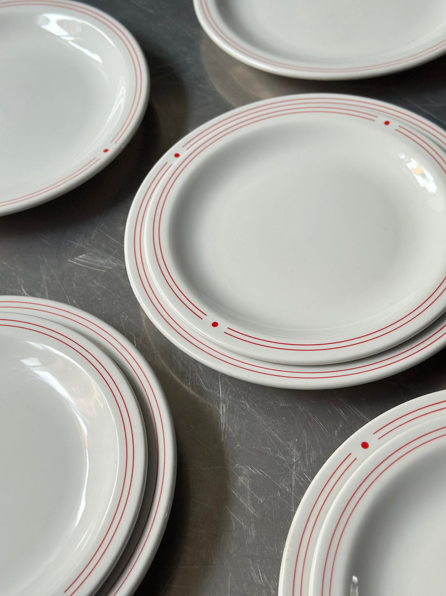 Italiensk Bistro Stel - Rød Dobbeltkant