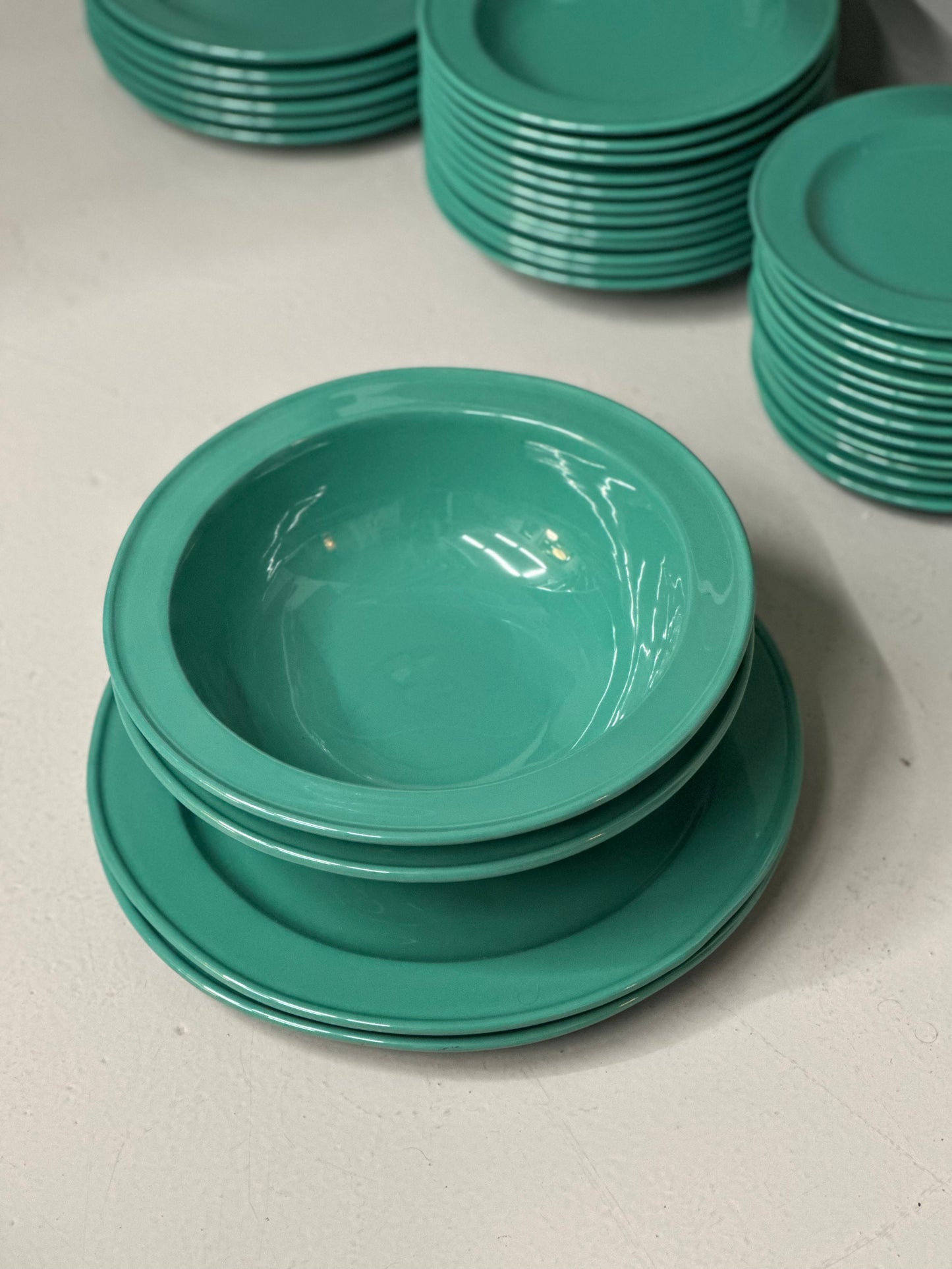 Chunky Italienske Vintage Tallerkener - Grøn