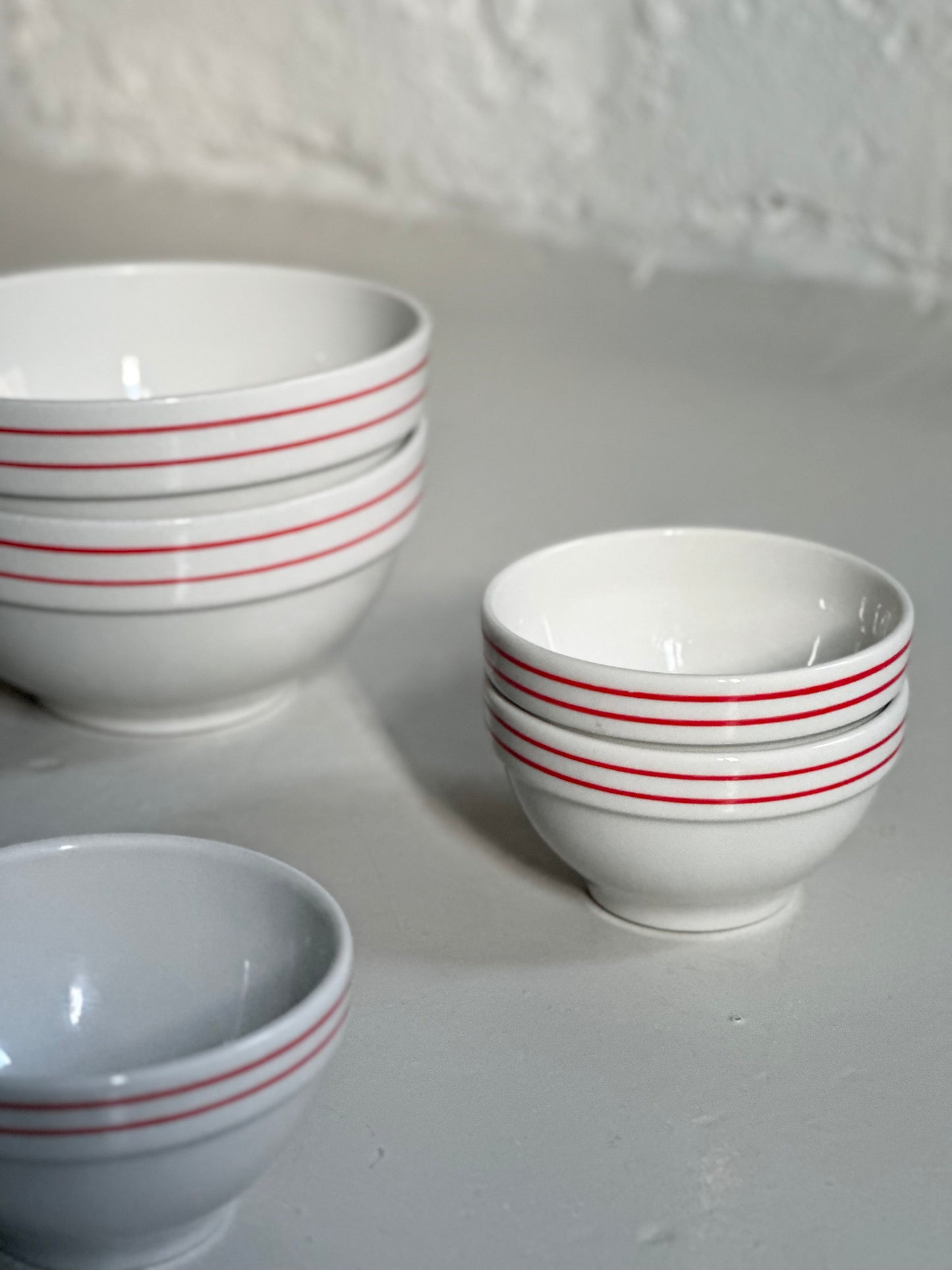 Italiensk Bistro Stel - Dobbelt Rød Kant