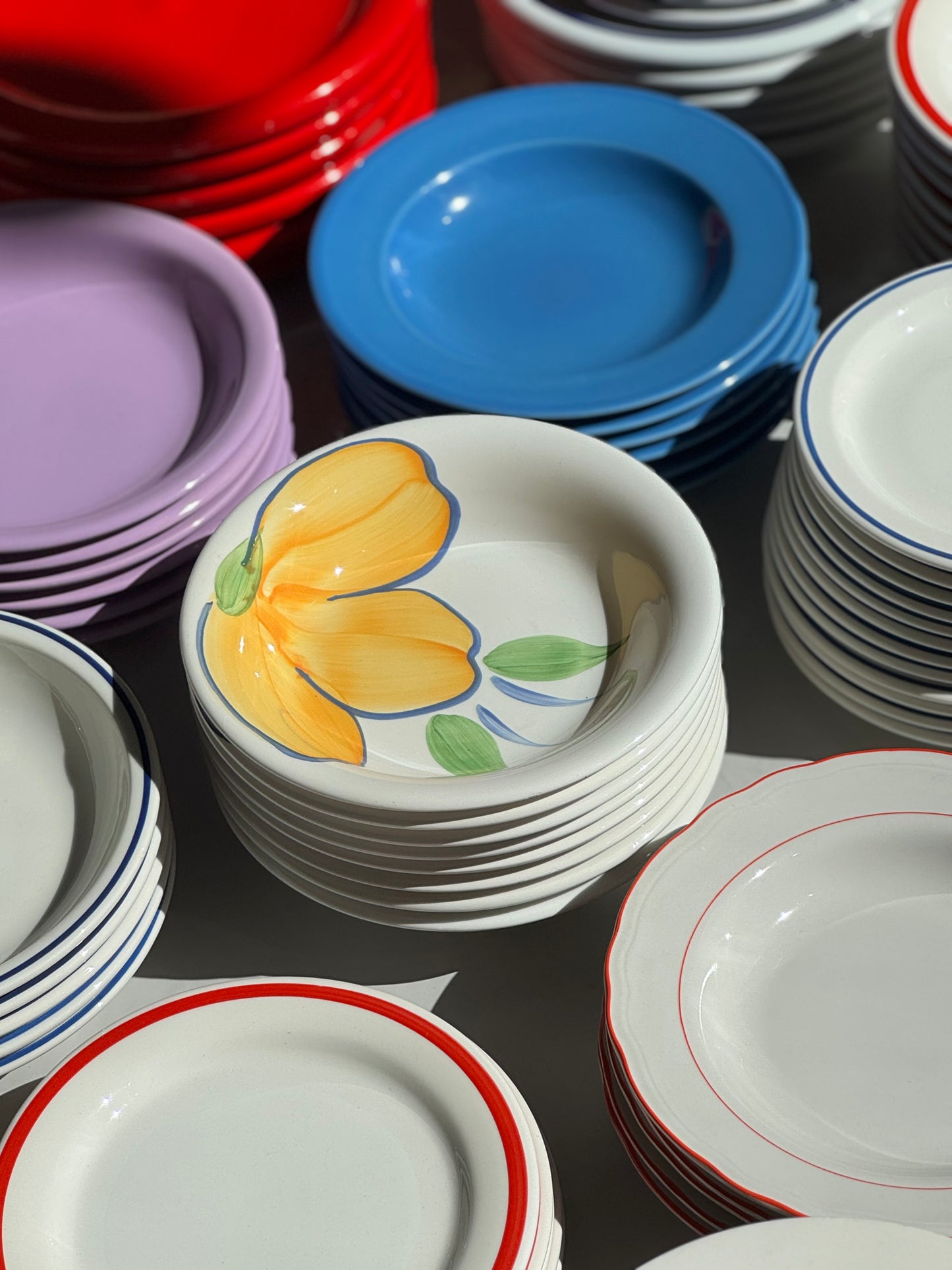 Italienske Vintage Tallerkener - Blomster