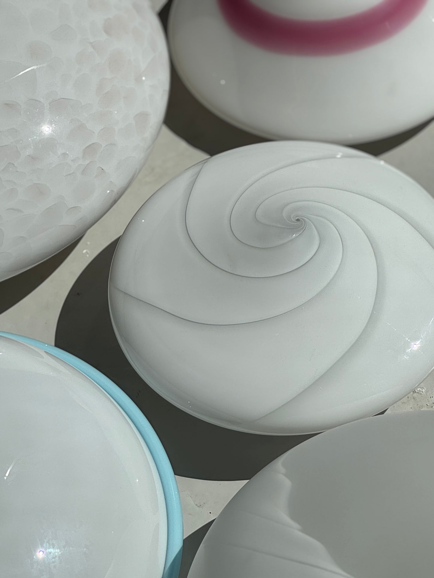 Vintage Murano Plafond - Lyseblå Kant