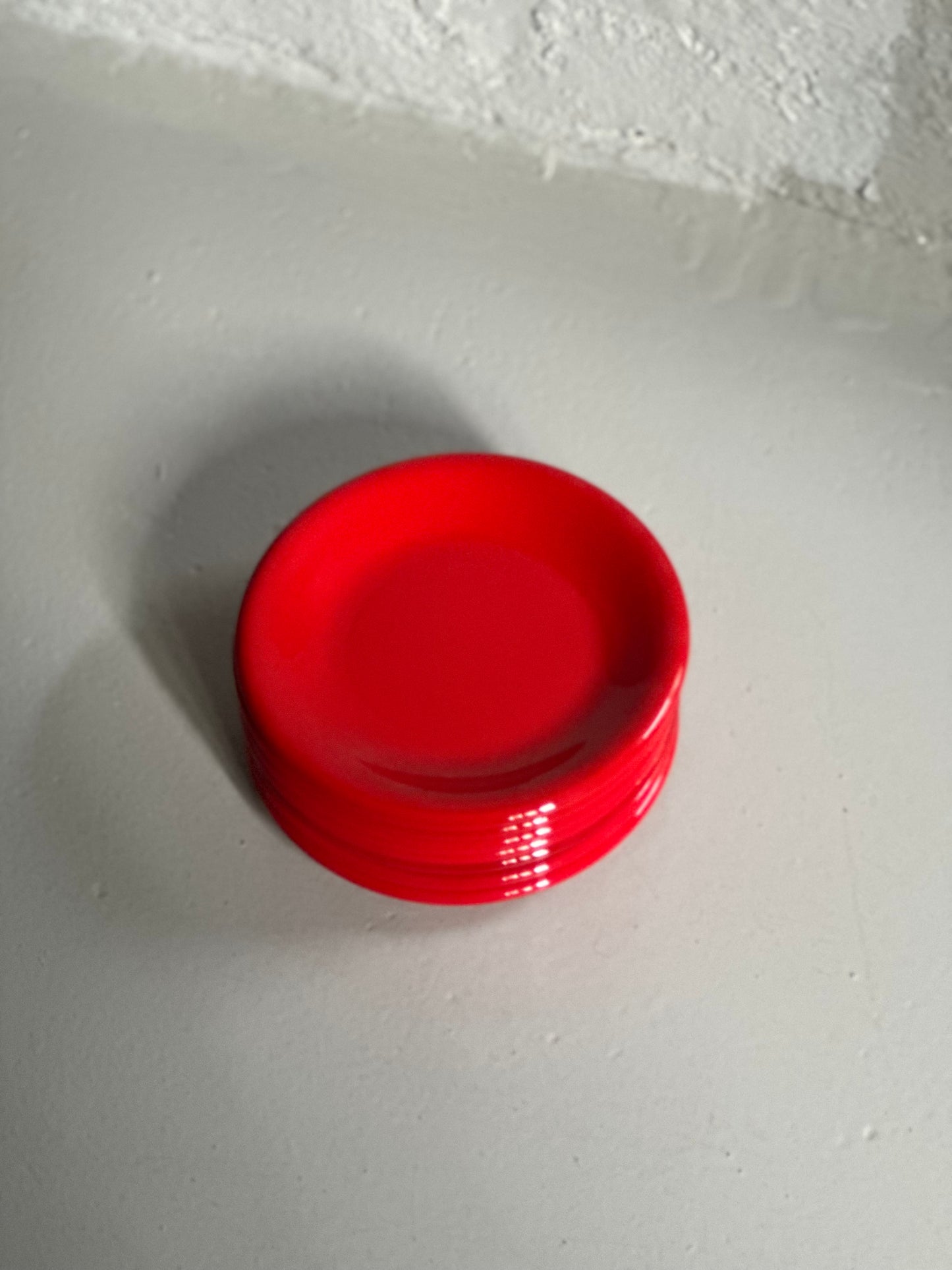 Røde Italienske Vintage Tallerkener