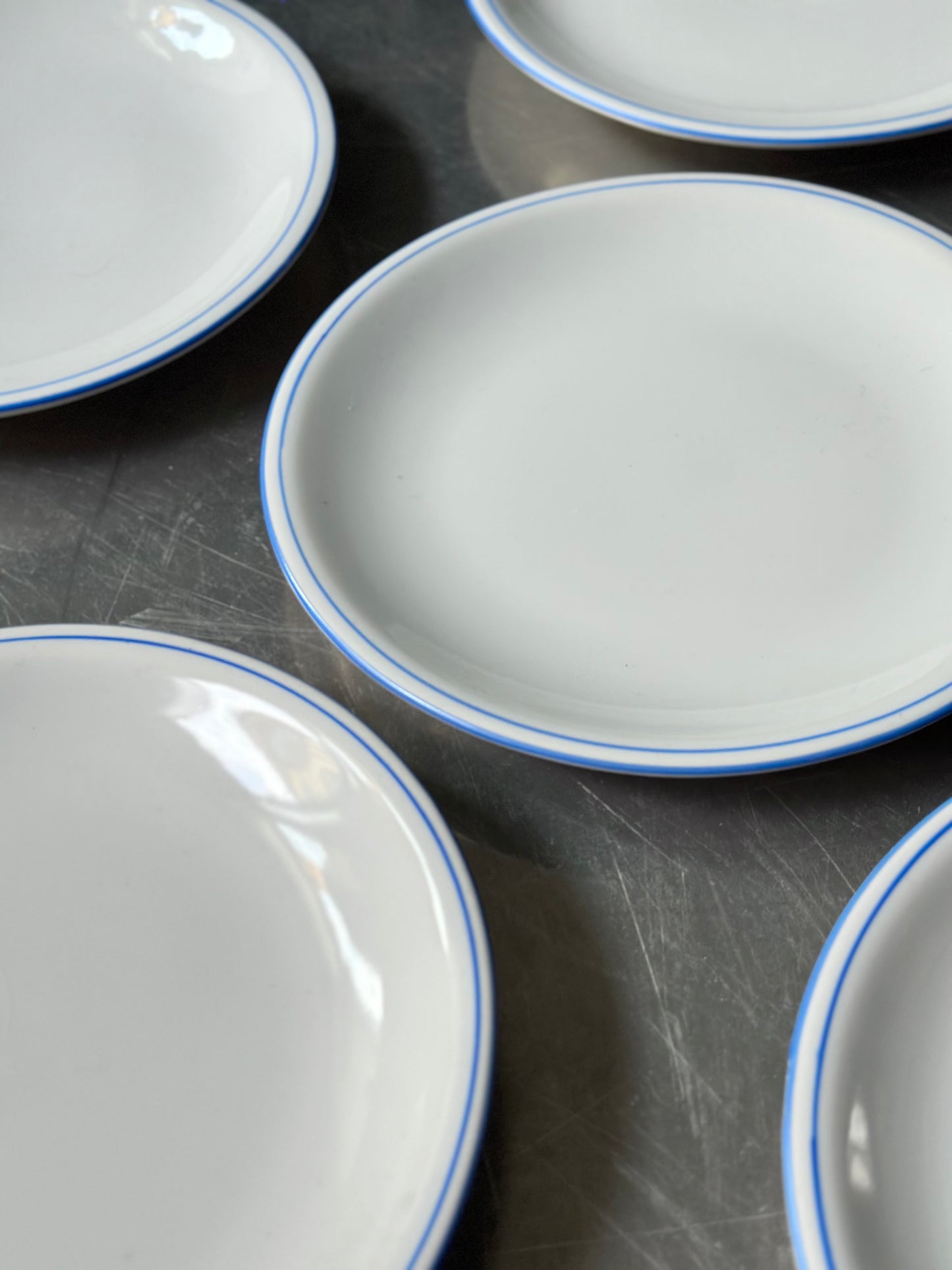 Vintage Bistro Stel - Blå Dobbeltkant