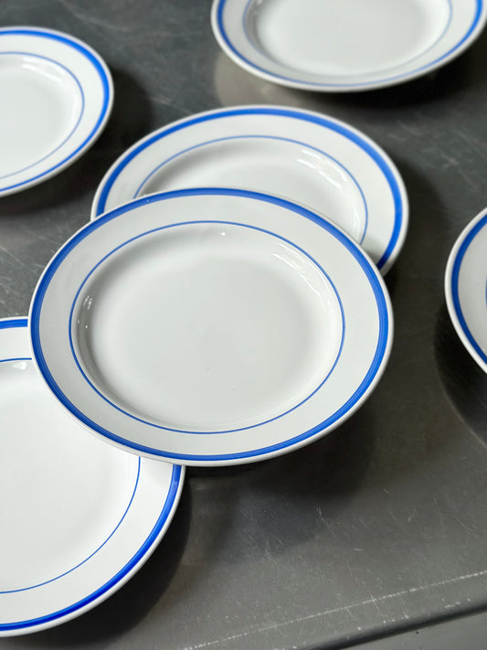 Italienske Vintage Bistro Tallerkener - Blå