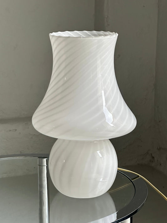 Vintage Murano Bordlampe ~ Hvid