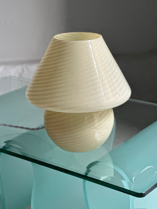 Vintage Murano Swirl Bordlampe - Creme / Lysegul