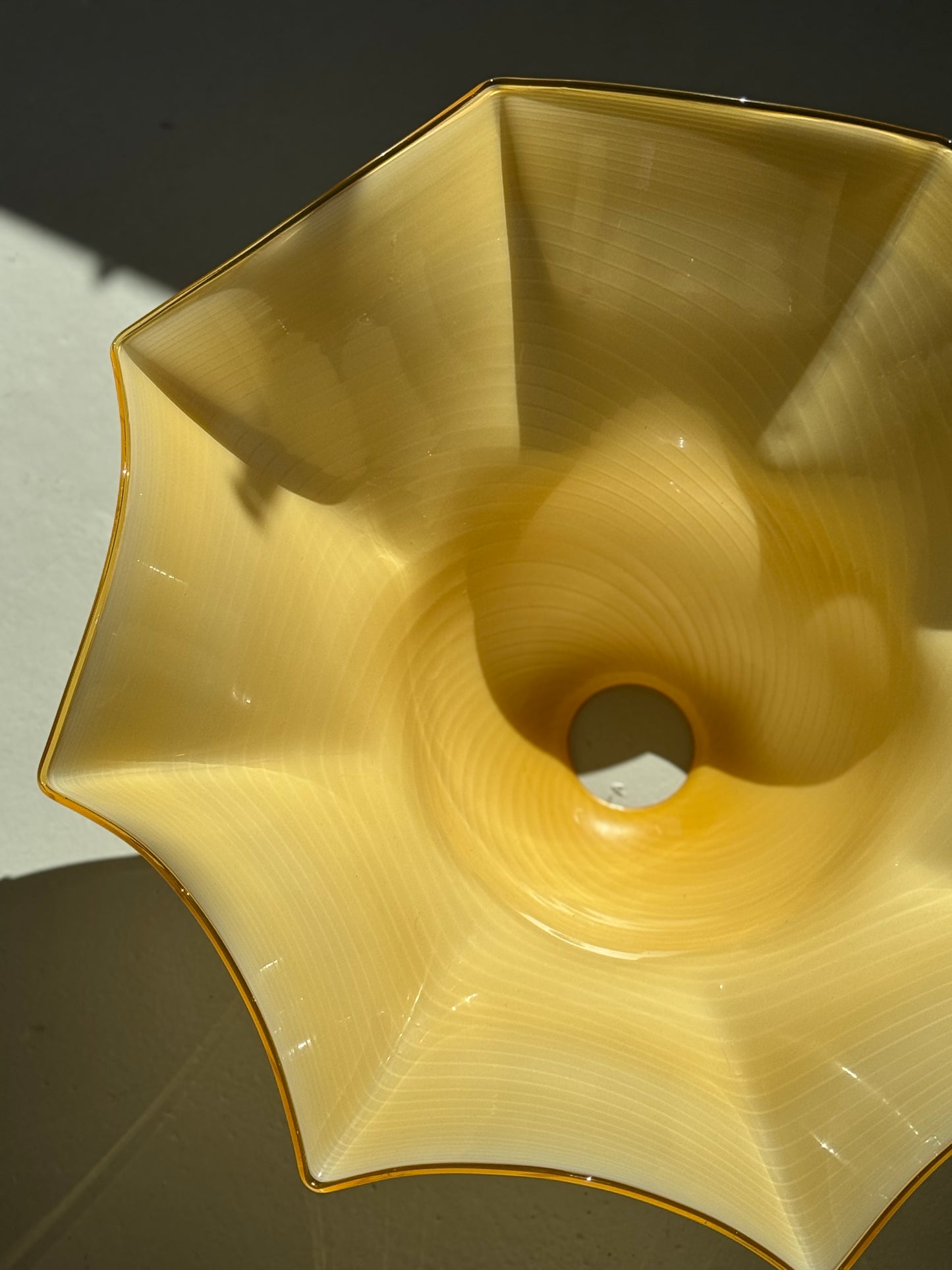 Vintage Murano Swirl Pendel - Creme/Karamel
