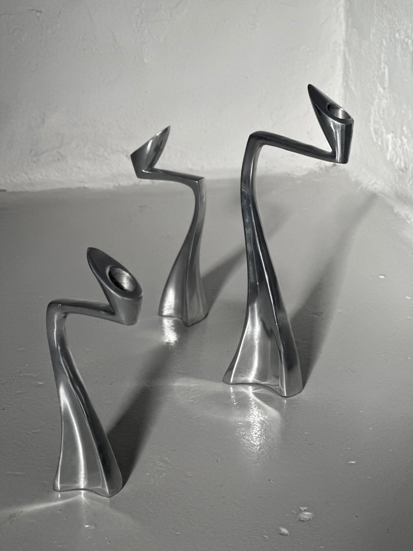 Vintage ‘SWAN’ Lysestager I Aluminium