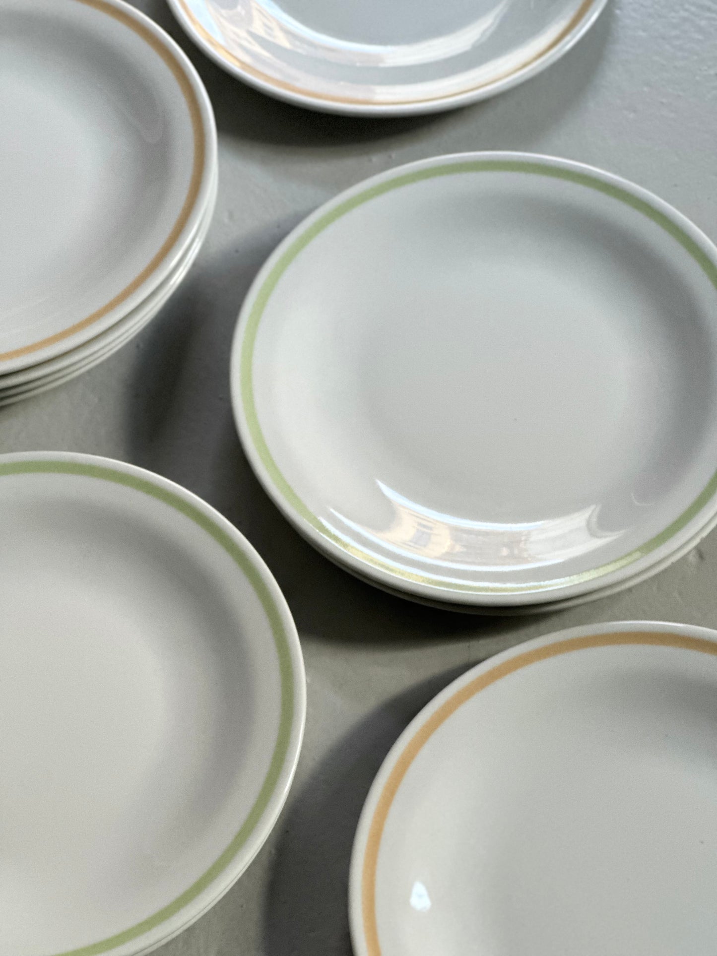 Italienske Bistro Tallerkener - Grøn/Gul