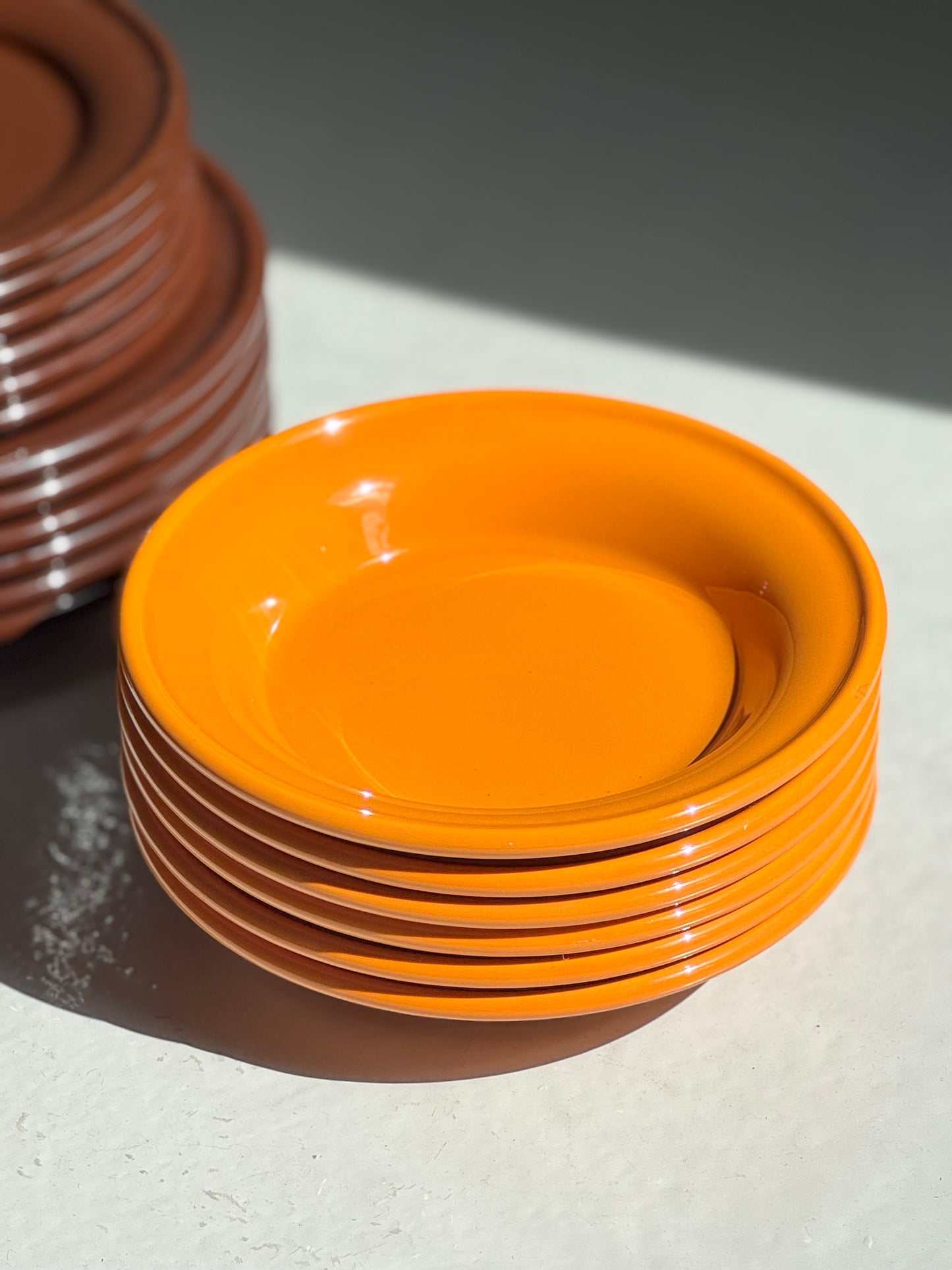 Chunky Dybe Tallerkener - Brændt Orange