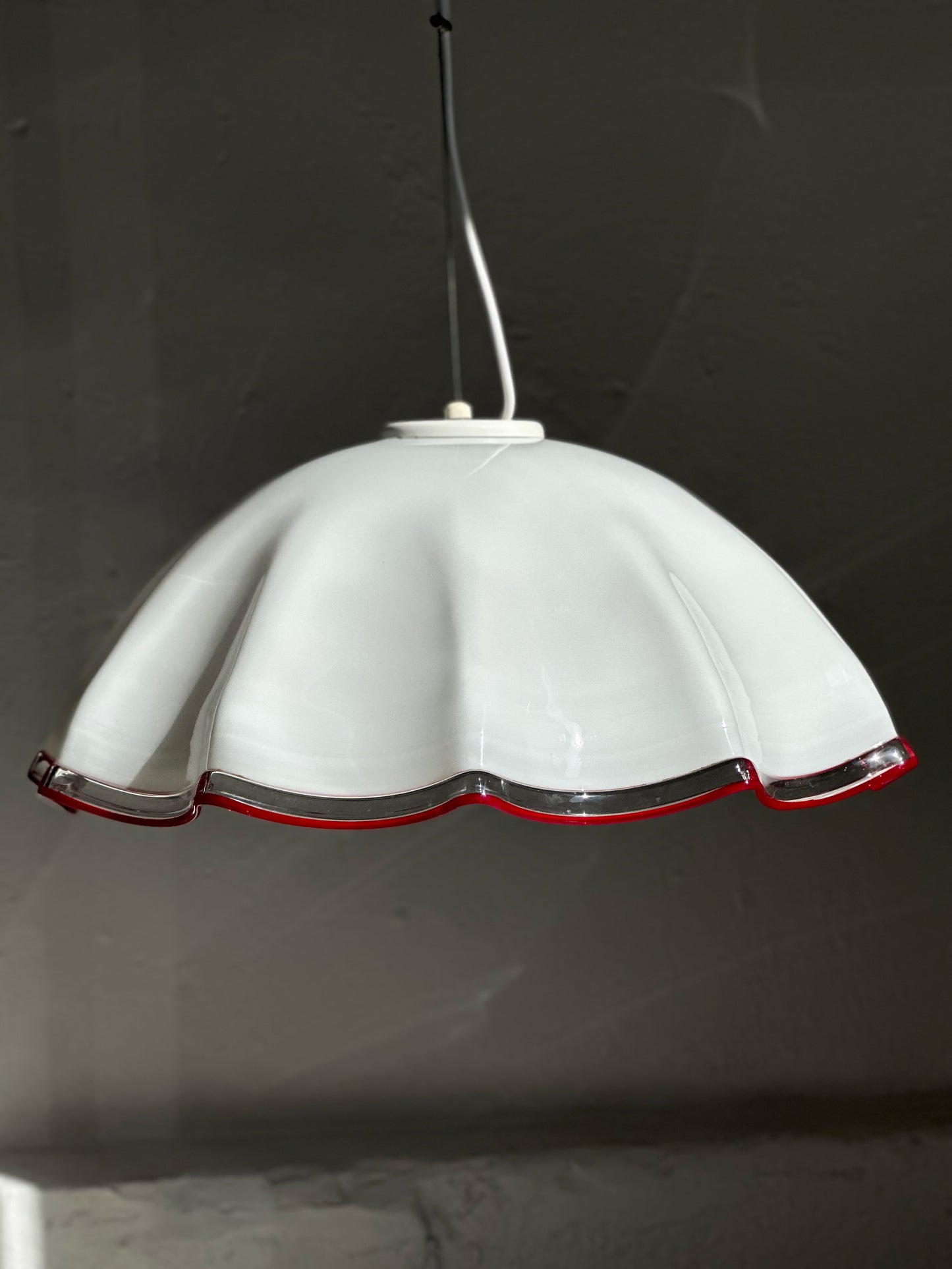 Vintage Murano Pendel - Rød Kant