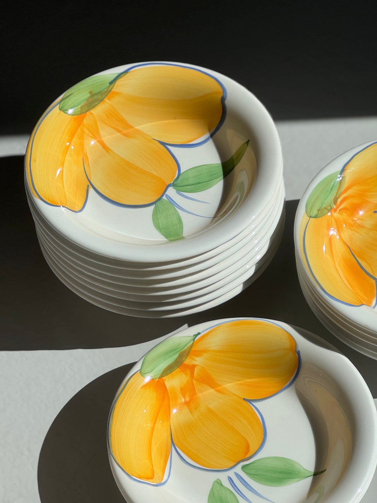 Italienske Vintage Tallerkener - Blomster