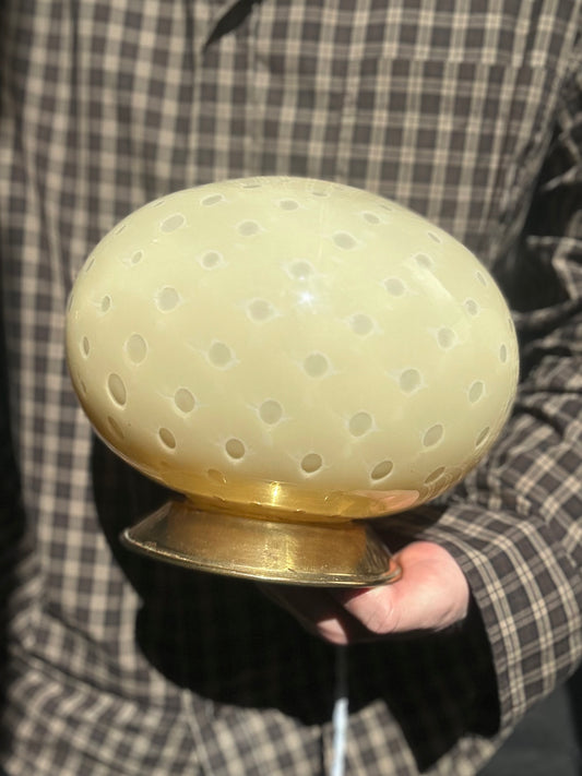 Vintage Murano Bordlampe - Creme m bobler