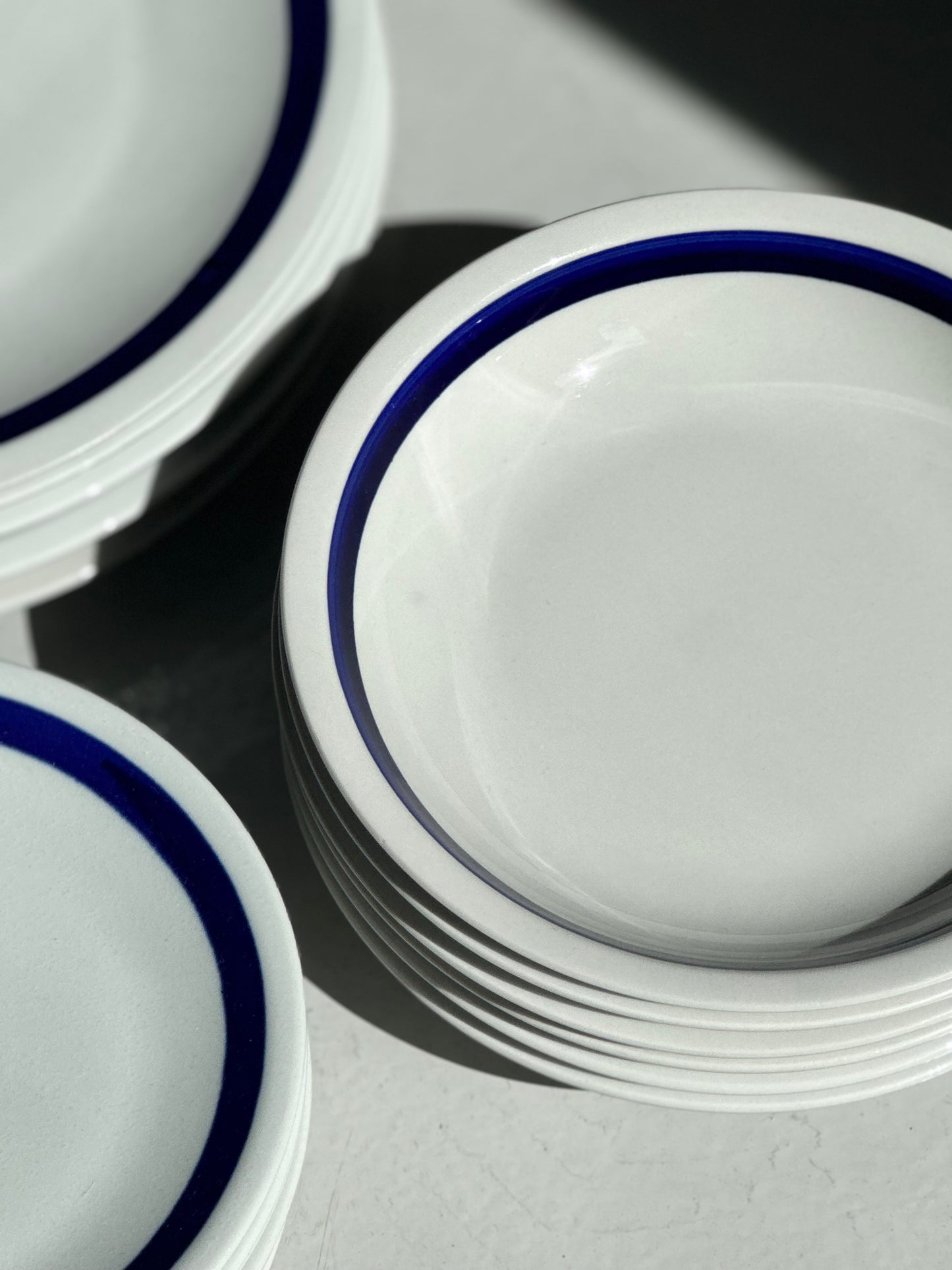 Bistro Tallerkener - Blå Kant
