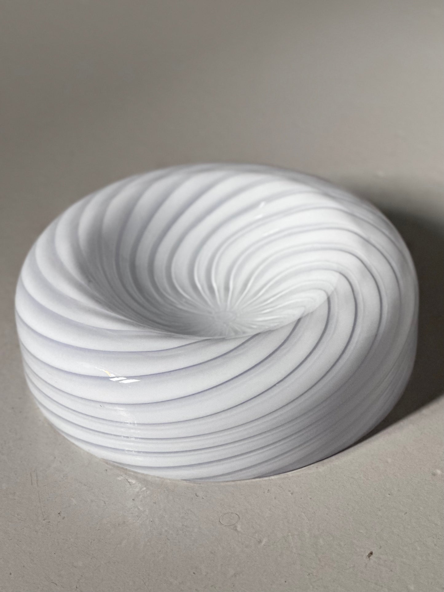 Vintage Murano Swirl Skål - Lyselilla/Hvid